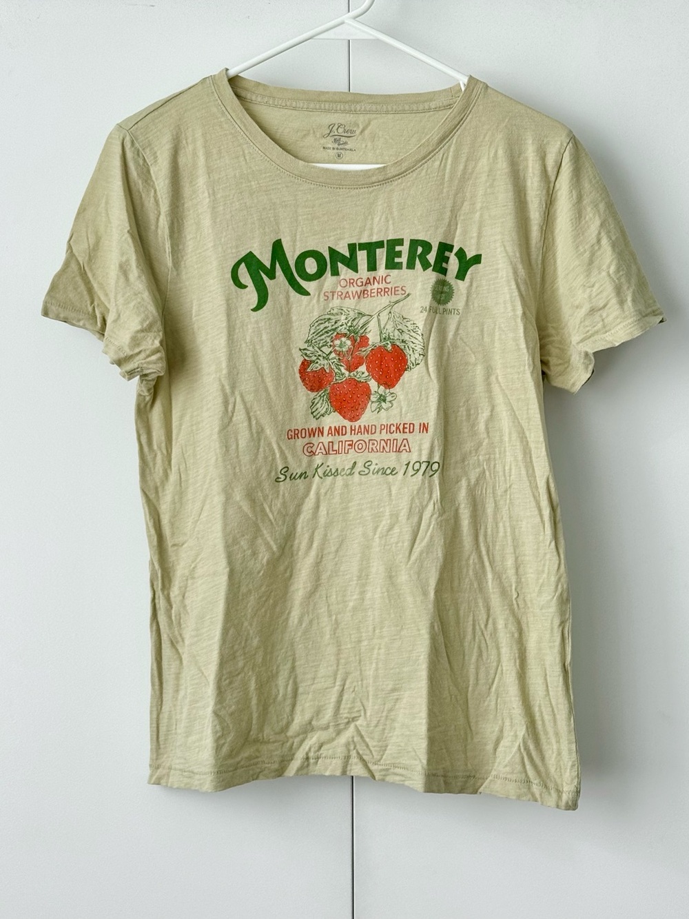 J. Crew Women’s Vintage Cotton Monterey Strawberry Graphic T Shirt Size M